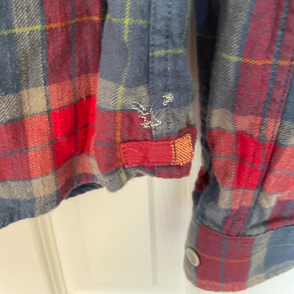 Y2K AEO Bonfire Plaid Flannel Button Down Shirt - Picture 4 of 6